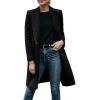 imageCHARTOU Women Long Winter Wool Coat SnapButton Warm Trench Coat Fall Jacket PeacoatBlack
