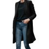 imageCHARTOU Women Long Winter Wool Coat SnapButton Warm Trench Coat Fall Jacket PeacoatBlack