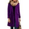 imageCHARTOU Women Long Winter Wool Coat SnapButton Warm Trench Coat Fall Jacket PeacoatPurple