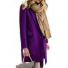 imageCHARTOU Women Long Winter Wool Coat SnapButton Warm Trench Coat Fall Jacket PeacoatPurple