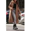 imageCHARTOU Women Long Winter Wrapped Coat Casual Work Warm Wool Trench Pea Coat with BeltKhaki