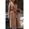 imageCHARTOU Women Long Winter Wrapped Coat Casual Work Warm Wool Trench Pea Coat with BeltKhaki