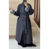 imageCHARTOU Women Long Wool Trench Coat Winter Lapel DoubleFaced Cashmere Peacoat Elegant Loose Belted OvercoatBlack