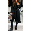 imageCHARTOU Women Long Wool Trench Pea Coat Double Breast MidiLong Overcoat with BeltBlack