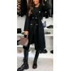 imageCHARTOU Women Long Wool Trench Pea Coat Double Breast MidiLong Overcoat with BeltBlack