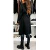 imageCHARTOU Women Long Wool Trench Pea Coat Double Breast MidiLong Overcoat with BeltBlack