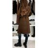 imageCHARTOU Women Long Wool Trench Pea Coat Double Breast MidiLong Overcoat with BeltCoffee