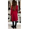 imageCHARTOU Women Long Wool Trench Pea Coat Double Breast MidiLong Overcoat with BeltRed