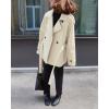 imageCHARTOU Women Notch Lapel Crop Trench Coat Fall Trendy 2025 Long Sleeve Outwear Jacket with BeltBeige
