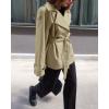 imageCHARTOU Women Notch Lapel Crop Trench Coat Fall Trendy 2025 Long Sleeve Outwear Jacket with BeltBrown