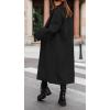 imageCHARTOU Women Pea Coat Lapel Collar Winter Long Trench Coat Warm Wool Blend OvercoatBlack
