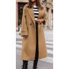 imageCHARTOU Women Pea Coat Lapel Collar Winter Long Trench Coat Warm Wool Blend OvercoatKhaki