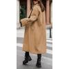 imageCHARTOU Women Pea Coat Lapel Collar Winter Long Trench Coat Warm Wool Blend OvercoatKhaki