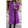 imageCHARTOU Women Pea Coat Lapel Collar Winter Long Trench Coat Warm Wool Blend OvercoatPurple