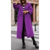 imageCHARTOU Women Pea Coat Lapel Collar Winter Long Trench Coat Warm Wool Blend OvercoatPurple