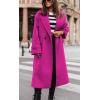 imageCHARTOU Women Pea Coat Lapel Collar Winter Long Trench Coat Warm Wool Blend OvercoatRose