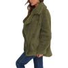 imageCHARTOU Women Winter Faux Fur Coat Fuzzy Sherpa Fleece Jacket Open Front Teddy Bear Coat OvercoatArmy Green