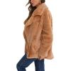 imageCHARTOU Women Winter Faux Fur Coat Fuzzy Sherpa Fleece Jacket Open Front Teddy Bear Coat OvercoatBrown