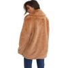 imageCHARTOU Women Winter Faux Fur Coat Fuzzy Sherpa Fleece Jacket Open Front Teddy Bear Coat OvercoatBrown