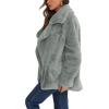imageCHARTOU Women Winter Faux Fur Coat Fuzzy Sherpa Fleece Jacket Open Front Teddy Bear Coat OvercoatGrey