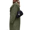 imageCHARTOU Womens Fuzzy Sherpa Fleece Notched Lapel Oversized Overcoat Trench CoatArmy Green