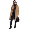 imageCHARTOU Womens Fuzzy Sherpa Fleece Notched Lapel Oversized Overcoat Trench CoatCamel