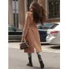 imageCHARTOU Womens Long Wool Blend Jackets Tie Belt Lapel WrapTrench Coat Fall Casual Woolen Pea Coats Overcoat with PocketsKhaki