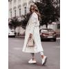 imageCHARTOU Womens Long Wool Blend Jackets Tie Belt Lapel WrapTrench Coat Fall Casual Woolen Pea Coats Overcoat with PocketsWhite