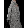 imageCHARTOU Womens Long Wool Trench Pea Coats Winter Herringbone Vintage Notch Belted Double Breast OvercoatBlack