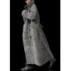imageCHARTOU Womens Long Wool Trench Pea Coats Winter Herringbone Vintage Notch Belted Double Breast OvercoatBlack