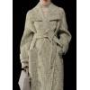 imageCHARTOU Womens Long Wool Trench Pea Coats Winter Herringbone Vintage Notch Belted Double Breast OvercoatGreen