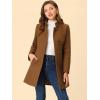 imageCHARTOU Womens MidLong Woolen Pea Coat Stand Collar Single Breasted Wool Blend Jacket Blazer Winter Overcoat with PocketsBrown