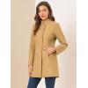 imageCHARTOU Womens MidLong Woolen Pea Coat Stand Collar Single Breasted Wool Blend Jacket Blazer Winter Overcoat with PocketsKhaki