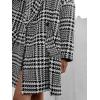 imageCHARTOU Womens Oversized Blazed Collar Double Breasted Overcoat Thick Plaid Pea Coat Jacket Long Trench CoatBlack