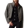 imageCHARTOU Women Cropped Wool Jacket Houndstooth Plaid Fall Winter Peacoat OutwearBlack