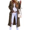 imageCHARTOU Women Long Trench Coat Lapel Collar Belted Tie Jackets Open Front Cardigan Long Sleeve Casual Overcoat With PocketsCoffee