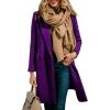imageCHARTOU Women Long Winter Wool Coat SnapButton Warm Trench Coat Fall Jacket PeacoatPurple