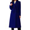 imageCHARTOU Women Winter Notched Collar Mid Long Trench Coat Wool Jacket Warm Double Breasted Pea Coat OvercoatRoyal Blue