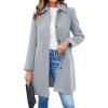 imageCHARTOU Women Wool Blend Pea Coat Jacket Winter Single Breasted Woolen Turndown Trench Coat Peacoat OvercoatGrey