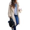 imageCHARTOU Womens Fuzzy Sherpa Fleece Notched Lapel Oversized Overcoat Trench CoatApricot