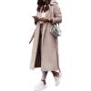 imageCHARTOU Womens Long Wool Blend Jackets Tie Belt Lapel WrapTrench Coat Fall Casual Woolen Pea Coats Overcoat with PocketsApricot