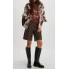 imageCHARTOU Women Floral Crop Pullover Sweatshirt Fall 2025 Oversized Drop Shoulder Long Sleeve Sweatshirt TopBrown