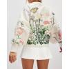 imageCHARTOU Women Floral Crop Pullover Sweatshirt Fall 2025 Oversized Drop Shoulder Long Sleeve Sweatshirt TopWhite1