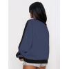 imageCHARTOU Women Oversized Color Block Pullover Sweatshirt 2025 Fall Outfits Lightweight Crewneck Sweatshirt TopsBlue