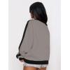 imageCHARTOU Women Oversized Color Block Pullover Sweatshirt 2025 Fall Outfits Lightweight Crewneck Sweatshirt TopsCoffee