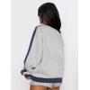 imageCHARTOU Women Oversized Color Block Pullover Sweatshirt 2025 Fall Outfits Lightweight Crewneck Sweatshirt TopsGrey