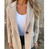 imageCHARTOU Women Solid Color Blazer Wool Blend Causal Business Office Open Front Short Jacket Pea CoatApricot