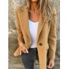 imageCHARTOU Women Solid Color Blazer Wool Blend Causal Business Office Open Front Short Jacket Pea CoatKhaki