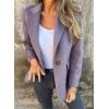 imageCHARTOU Women Solid Color Blazer Wool Blend Causal Business Office Open Front Short Jacket Pea CoatPurple