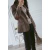 imageCHARTOU Womens Chic Lapel Collar Plaid 2Button Business Work Office Blazer Suit JacketBrown